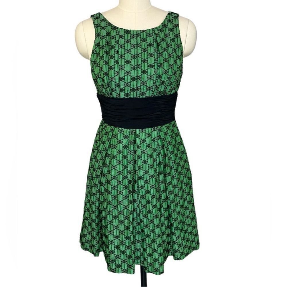 Anthropologie Tracy Reese Frock Green Silk Linen Mini Dress| Size 4